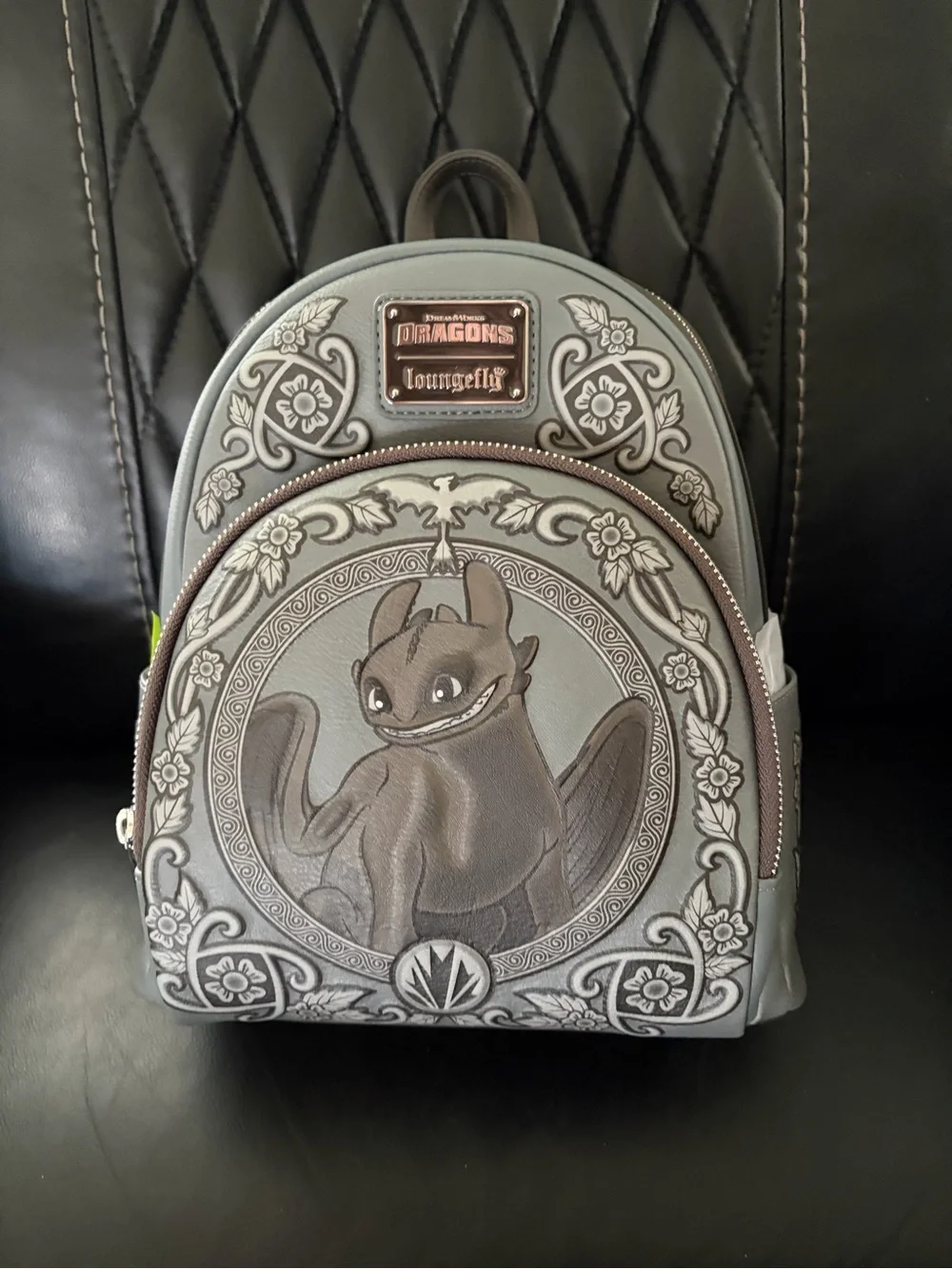 Loungefly Grey Toothless Embossed Mini Backpack